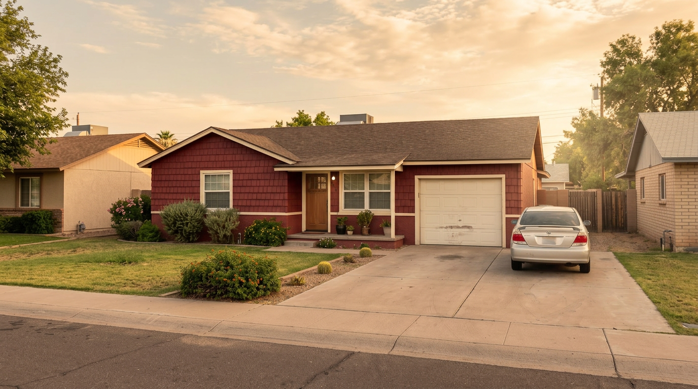 Warm Phoenix home at golden hour